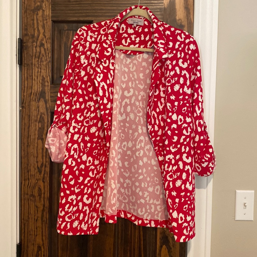 Adorable NWOT cheetah print blazer - lightweight, stretchy, with pockets